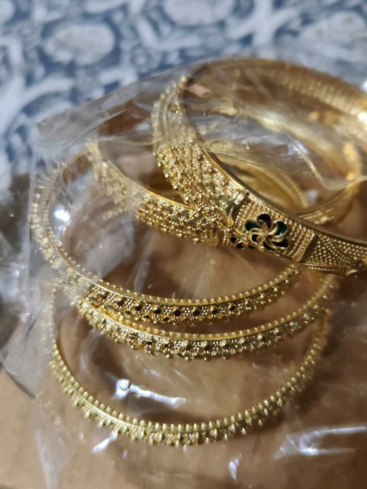 Set of Elegant Gold Bangles