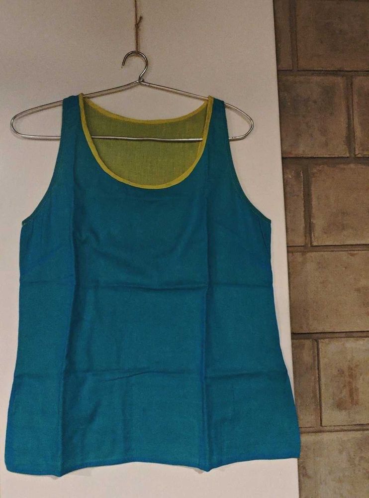 Teal &amp; Yellow Reversible Tank Top (M)