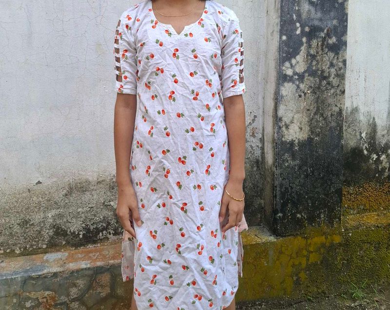 Cute Cherry Print Kurti