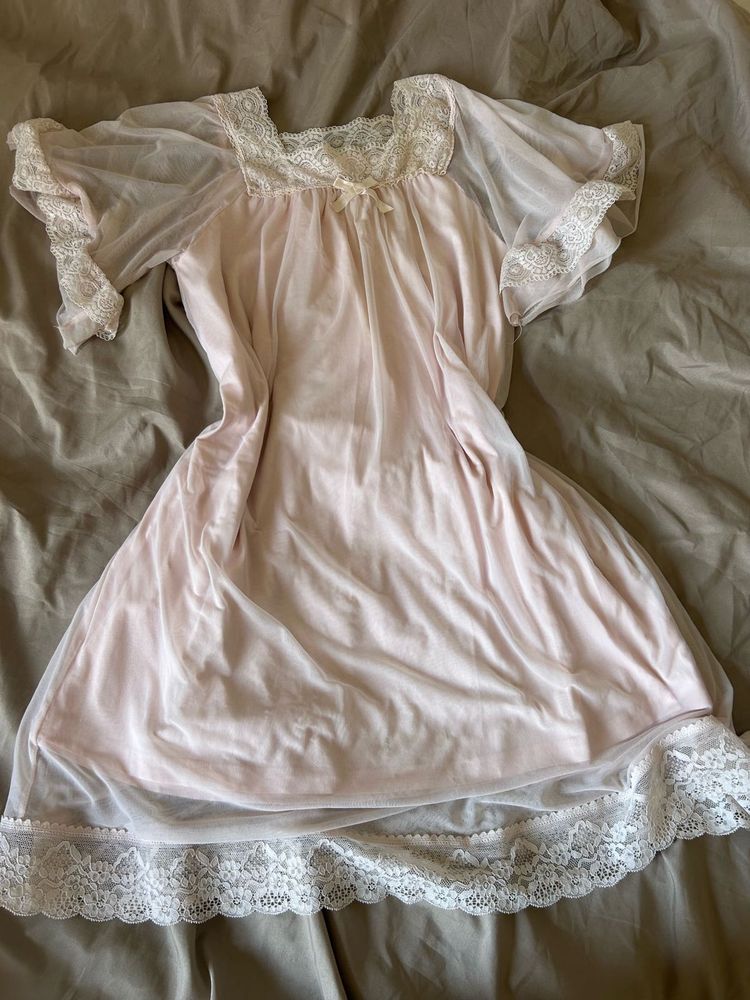 Vintage Pink Lace Nightgown