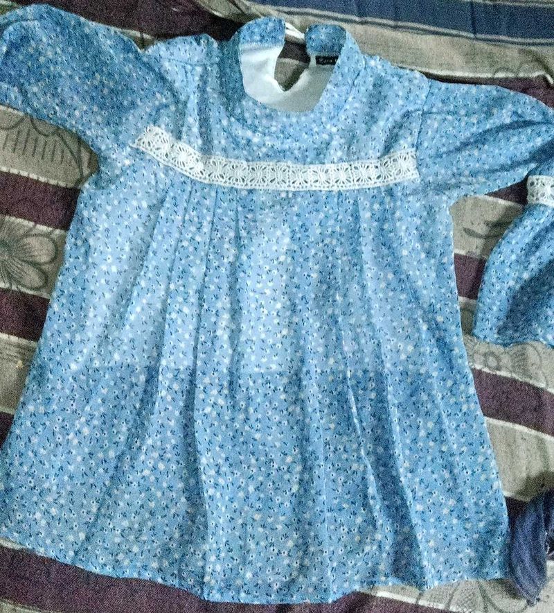 Light Blue Floral Print Top