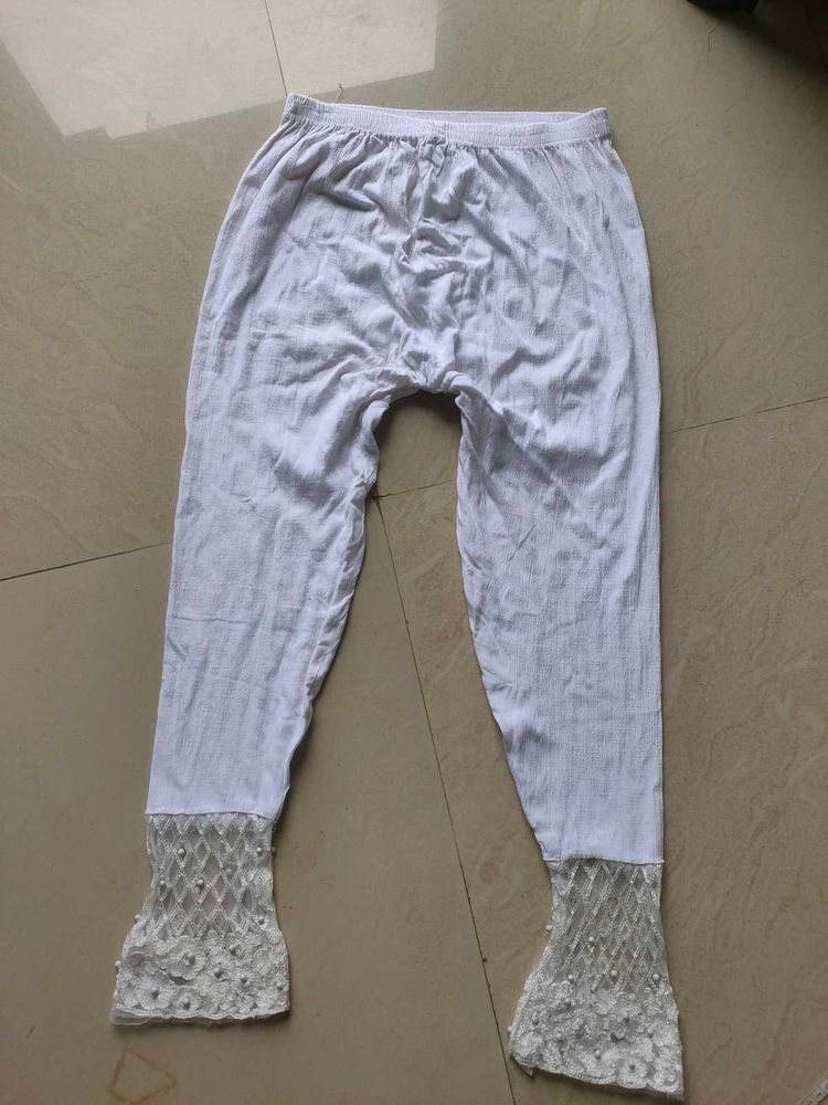 White Embroidered Salwar Pants