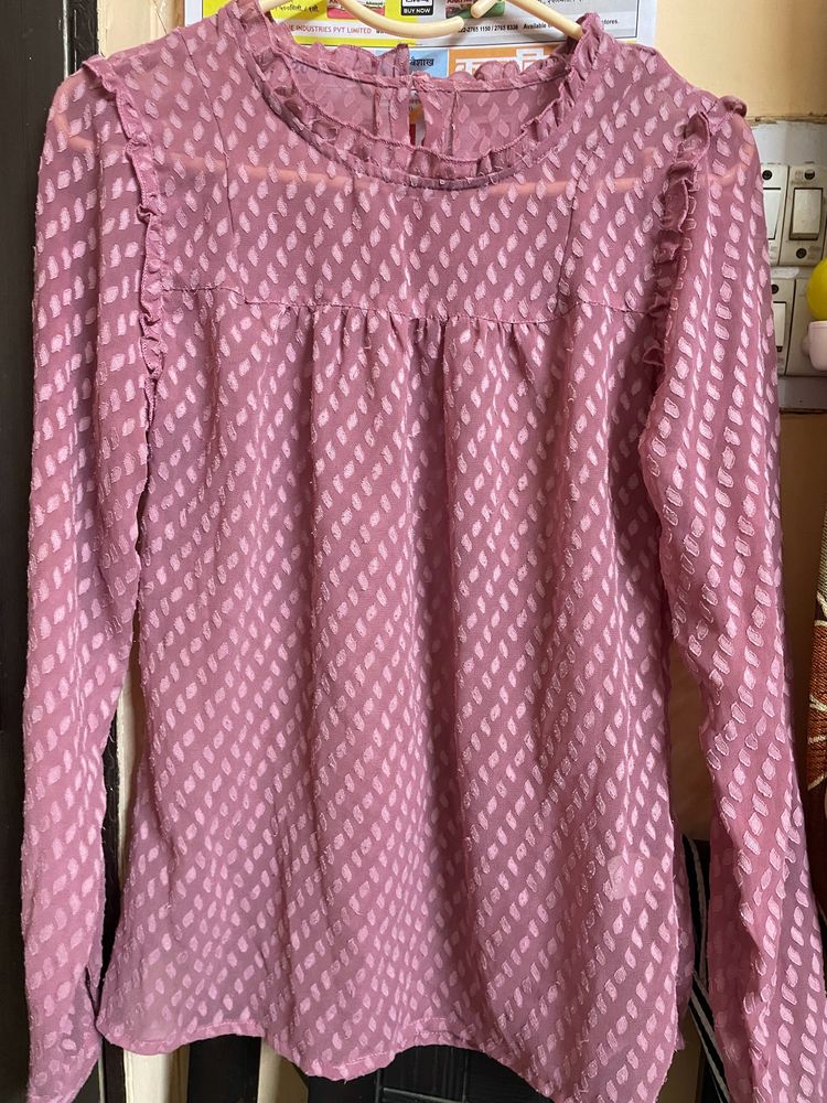 light Pink Sheer Top