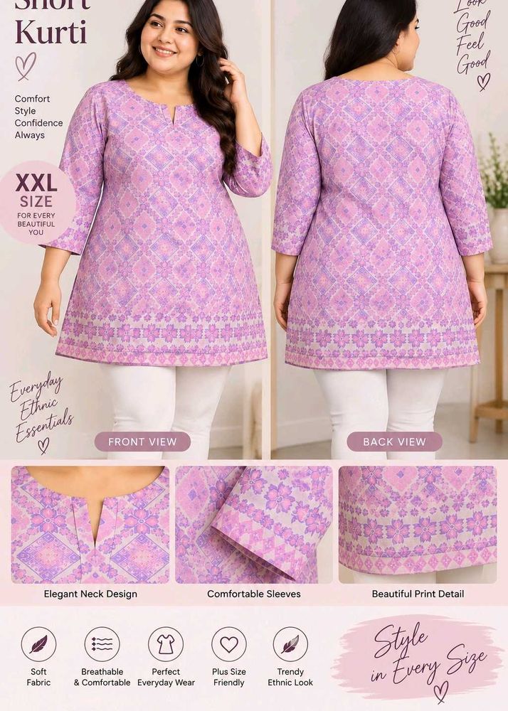 Short Kurti With Elegant Neckline