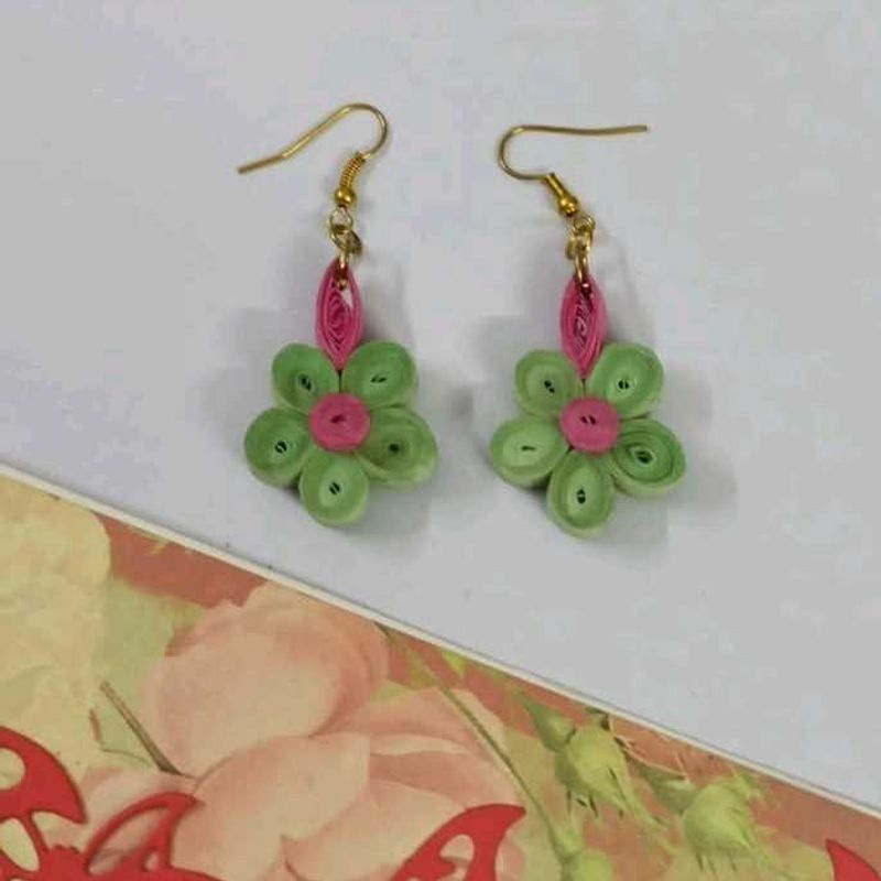 Handmade Quilled Flower Earrings