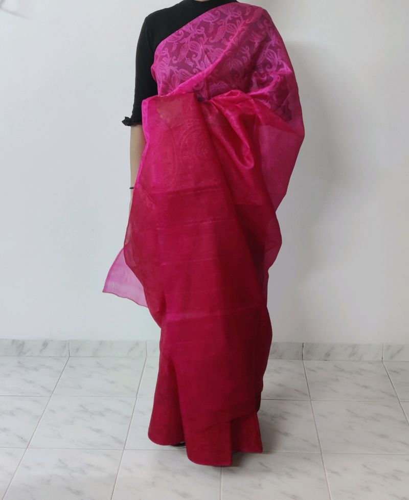 Pink Art Silk Saree