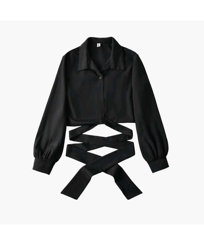 Black Wrap Crop Top