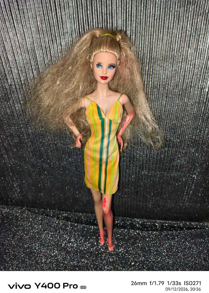 Striped Mini Dress Doll Fashion