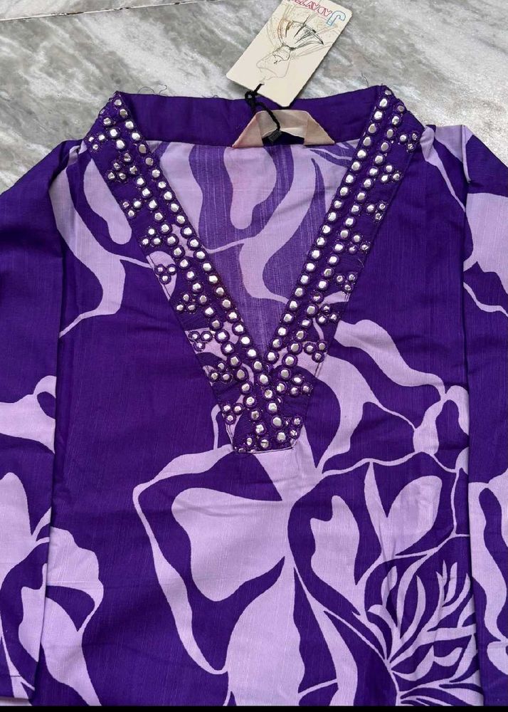 Vibrant Purple Floral Kurta