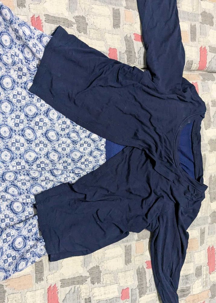 Blue Printed Kurta Set
