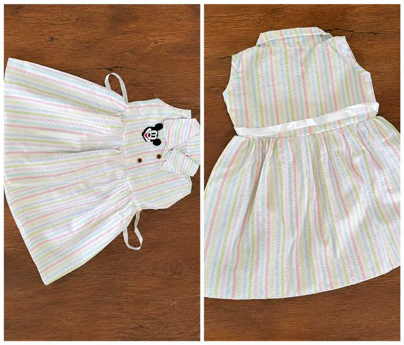 Cute Striped Mickey Mouse Dress