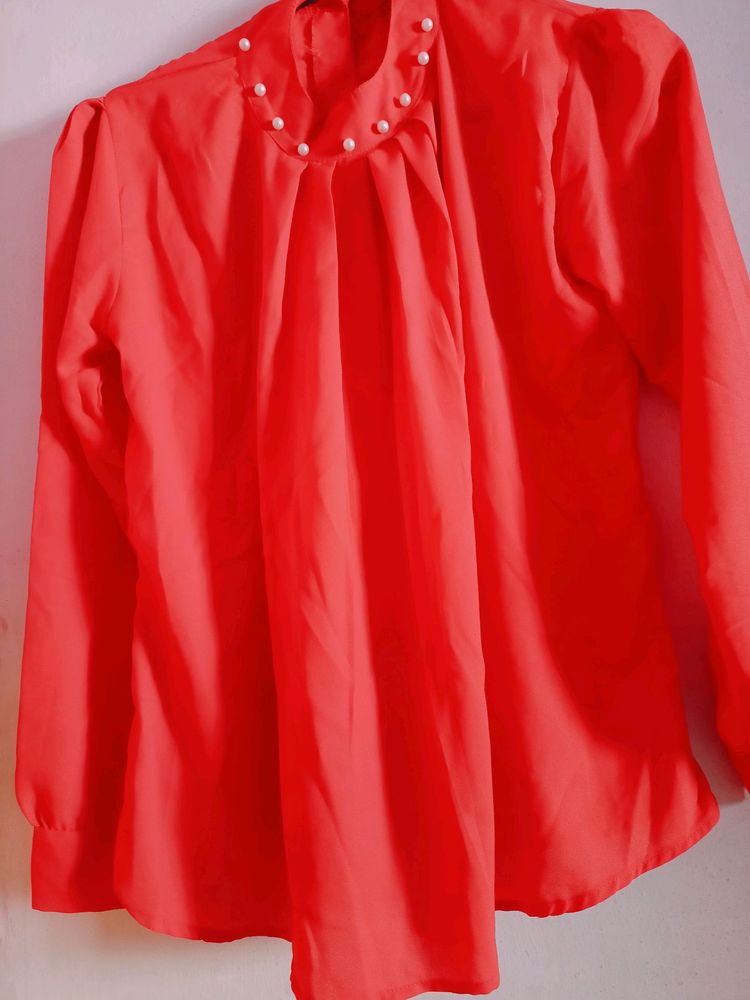 red causual top