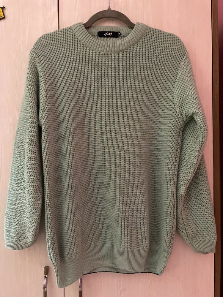 Sage Green Unisex Knit Sweater