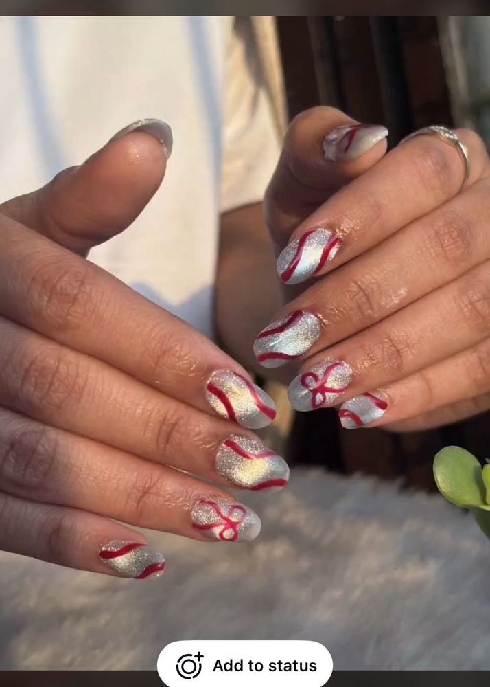 Festive Nail Art and cat eye