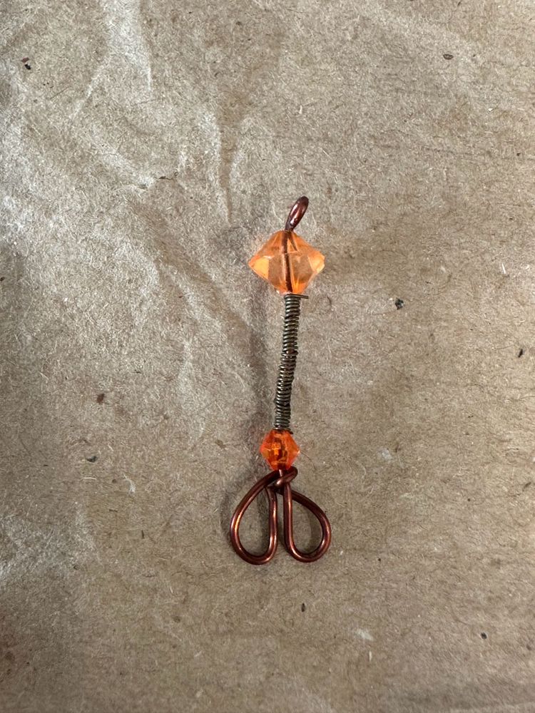 Handmade Beaded Copper pendant
