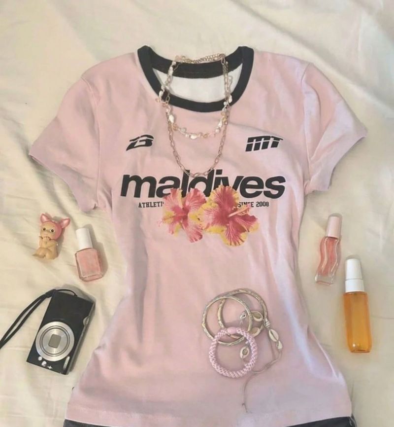 Pink Maldives Graphic T-Shirt