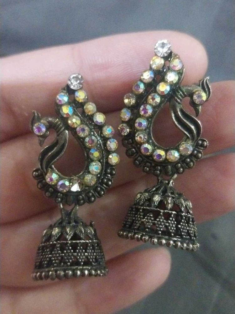Peacock Jhumka Earrings