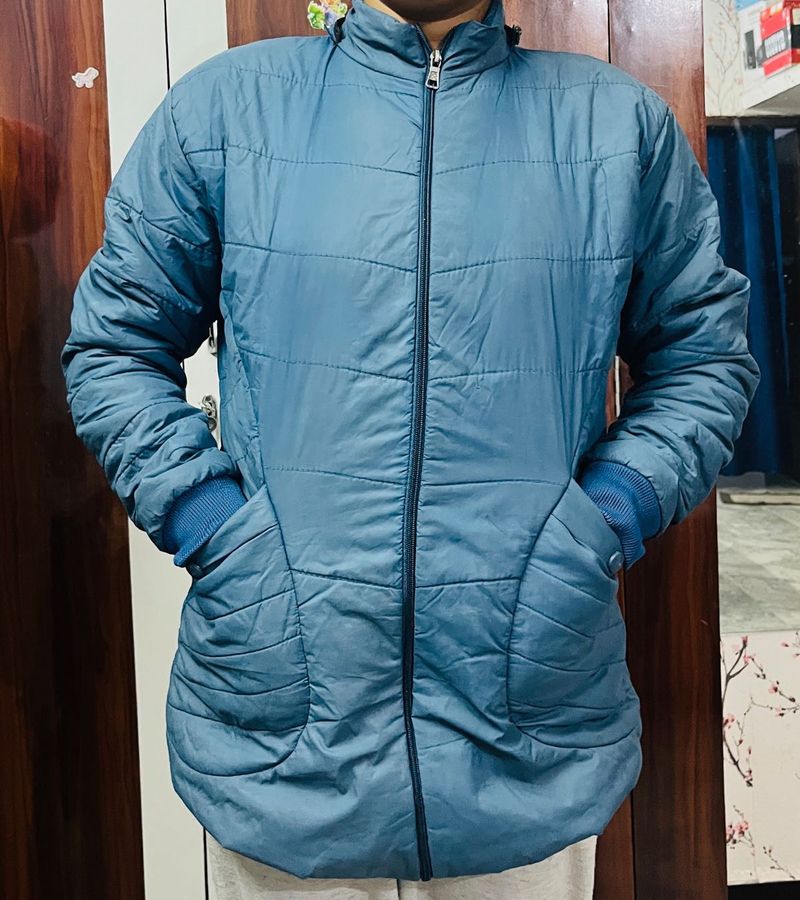 Lightweight blue puffer jacket!