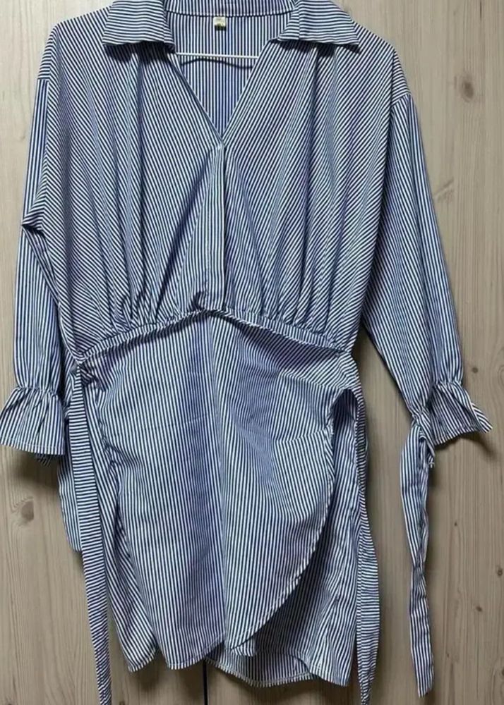 Chic Striped Wrap Top