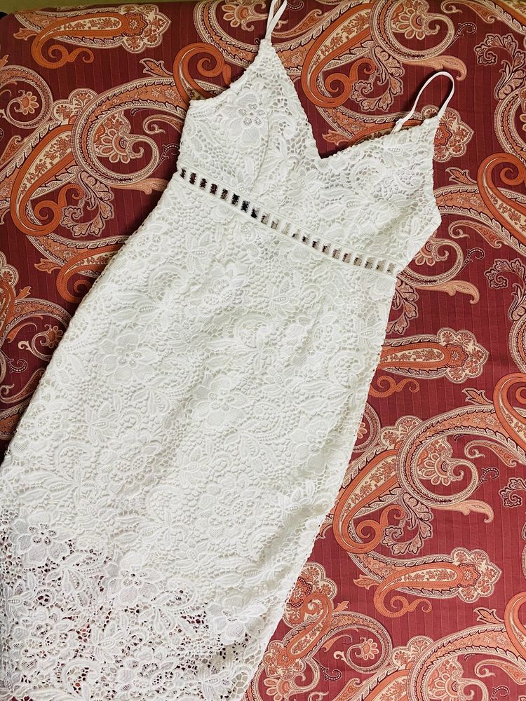 White Crochet Dress- Forever 21