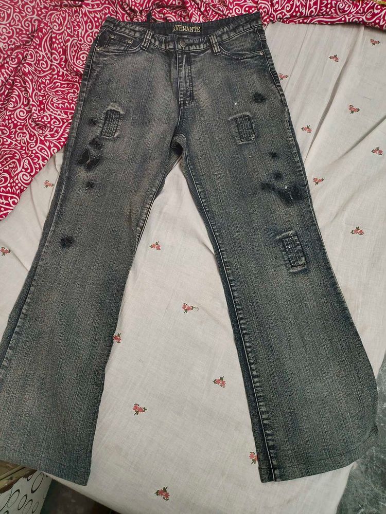 Y2K grey butterfly pant