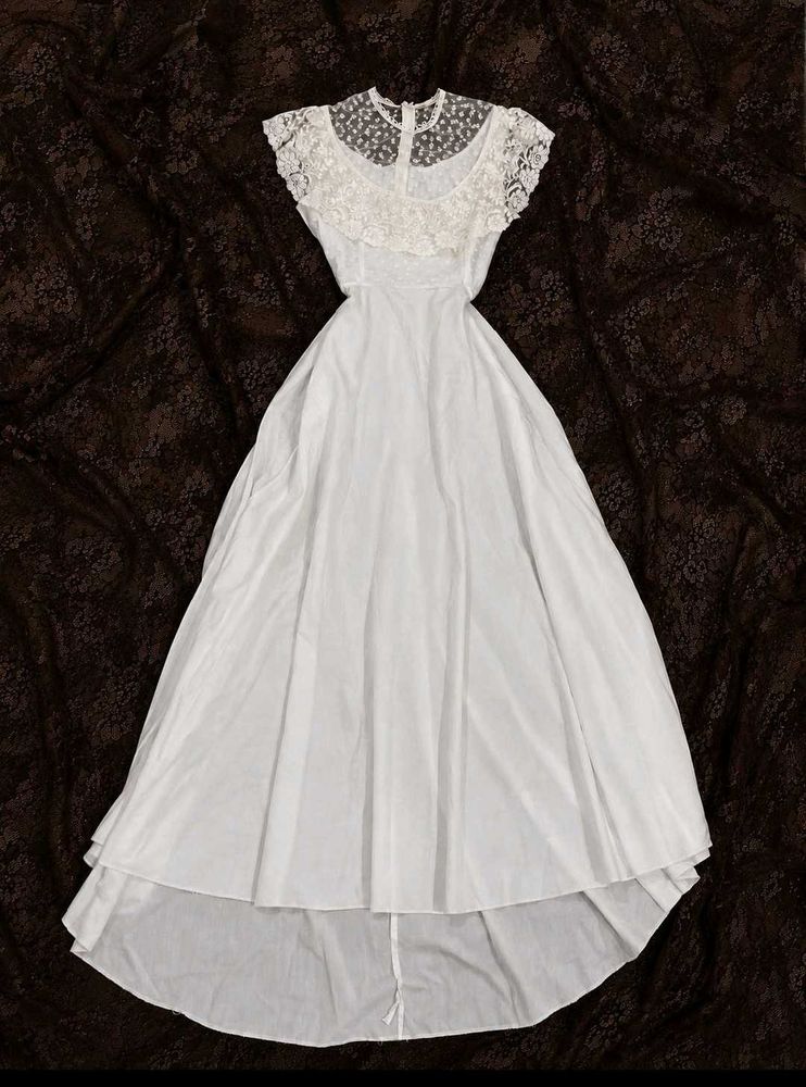Elegant White Lace Gown