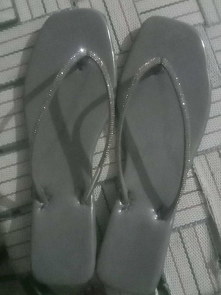 Sparkly Grey Flip Flops