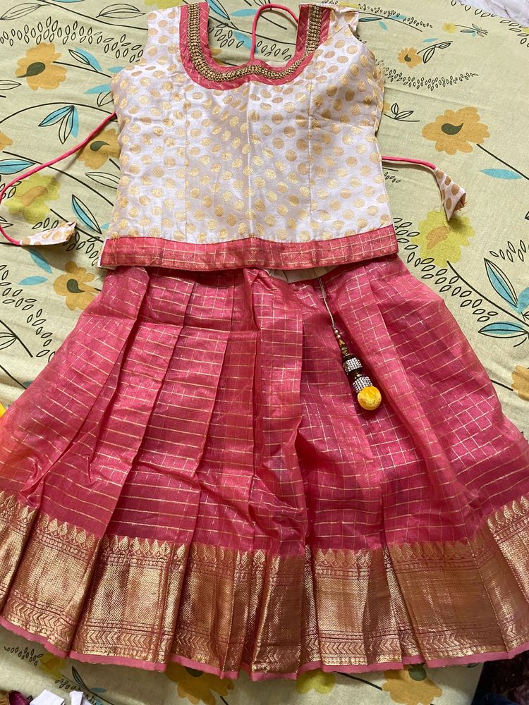 Organza Silk Pavadai Set For Girls