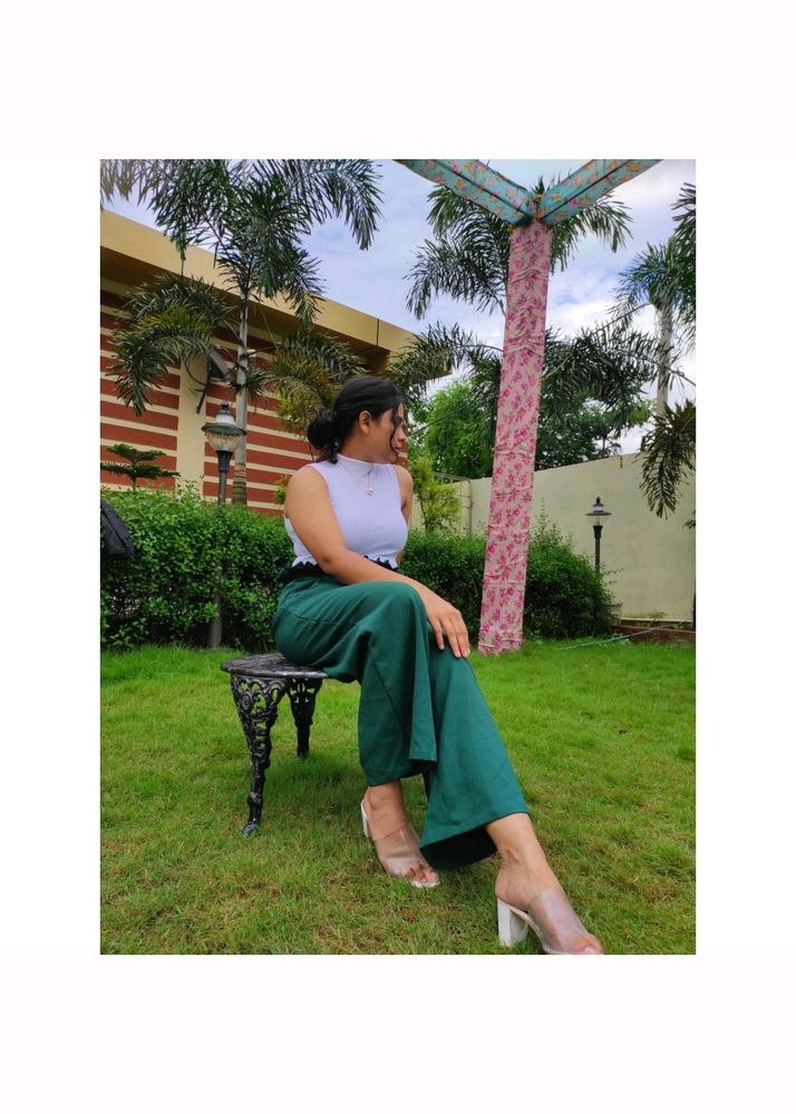 Ruffled Dark Green Pant