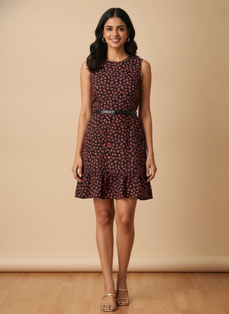 Chic Floral Print Mini Dress