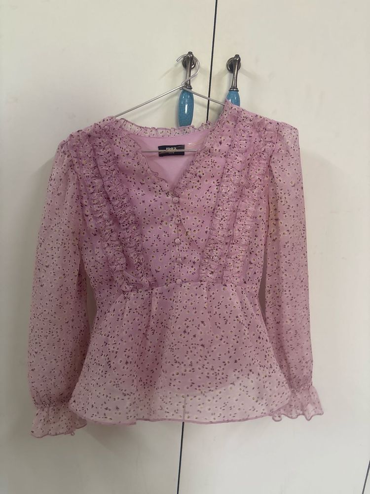 Floral Sheer Long Sleeve Top