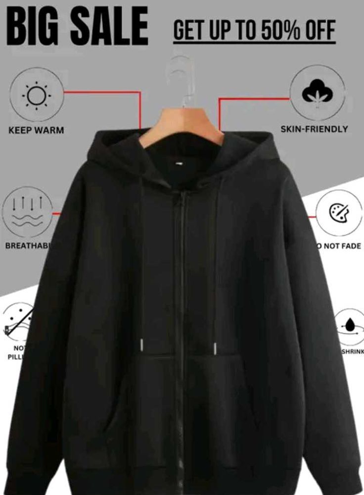 Black Zip-Up Hoodie