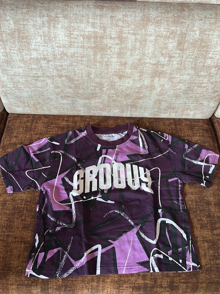 Studiofit Purple Patterned Crop Top