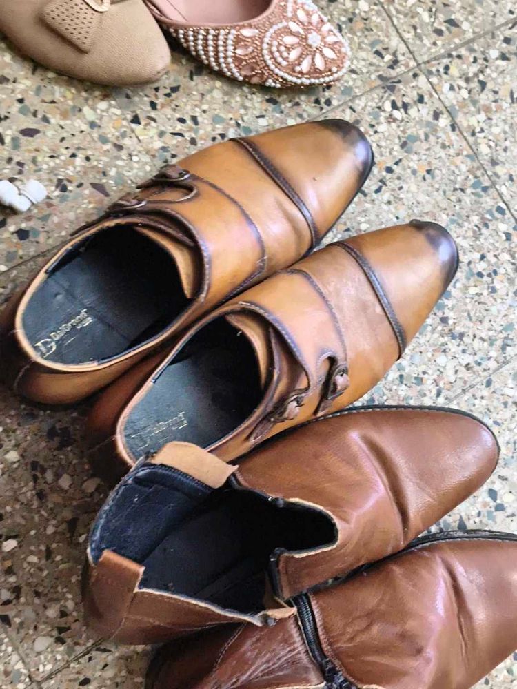 Stylish Brown Monk Strap Shoes