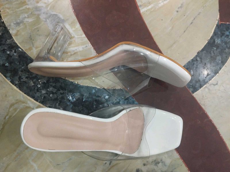 Clear Block Heels Sandals