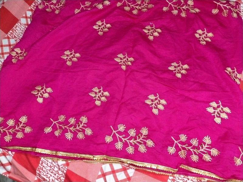 Vibrant Pink Embroidered dupatta