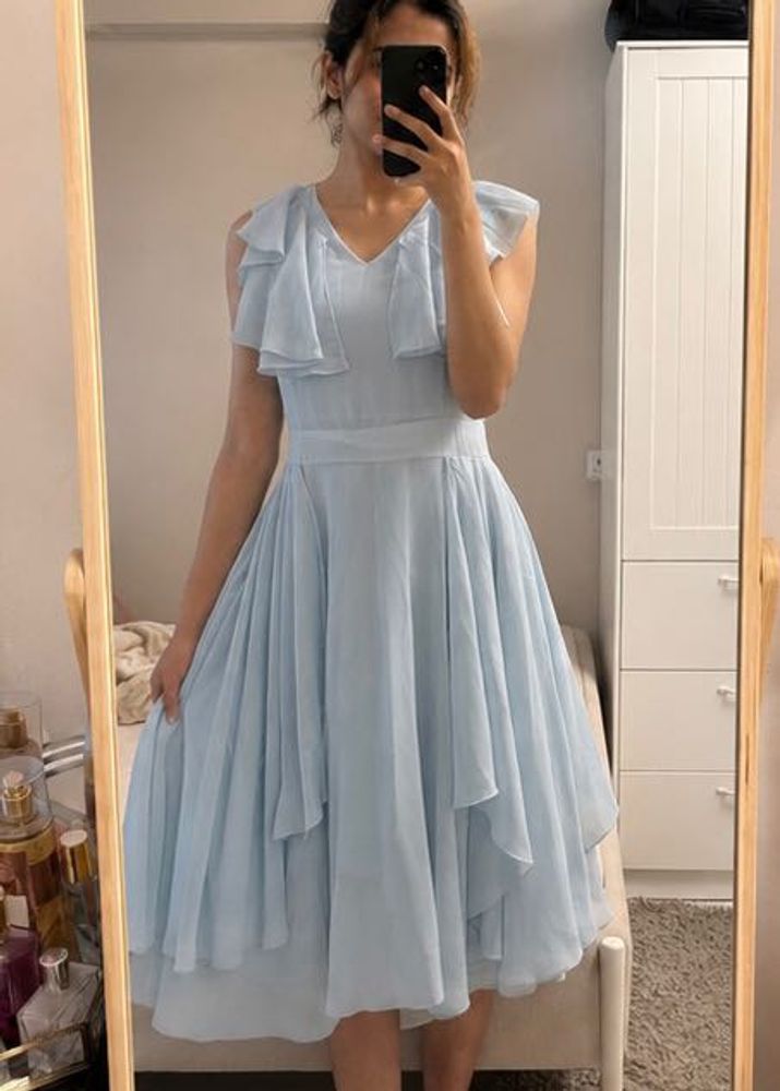 Madame Baby Blue Ruffle Dress | Size