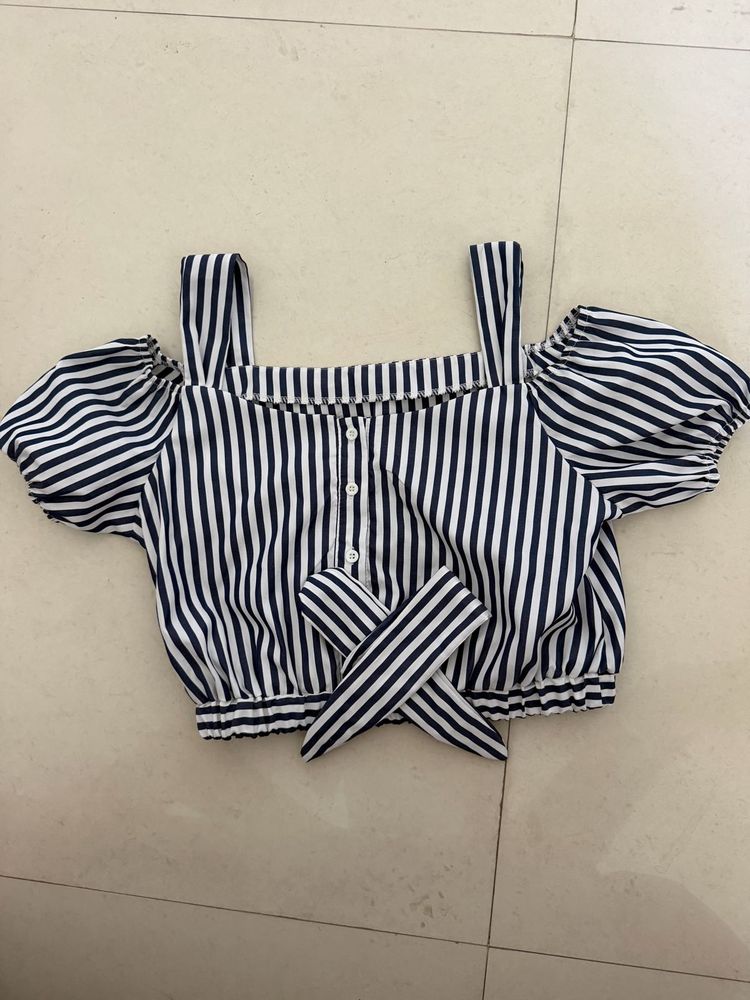 Chic Striped Off-Shoulder Top