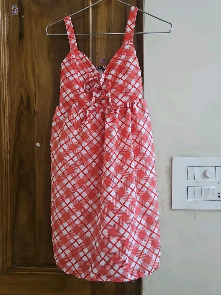 Red &amp; White Checkered Summer Dress