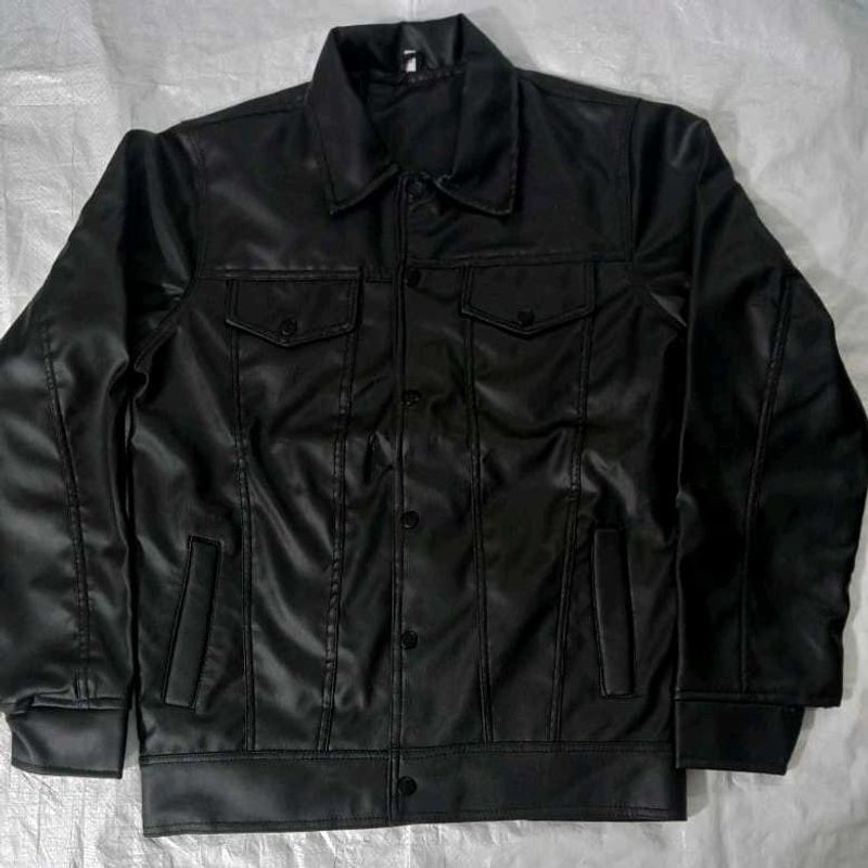 Unisex Black Faux Leather Jacket 🖤 | Biker / Y2K