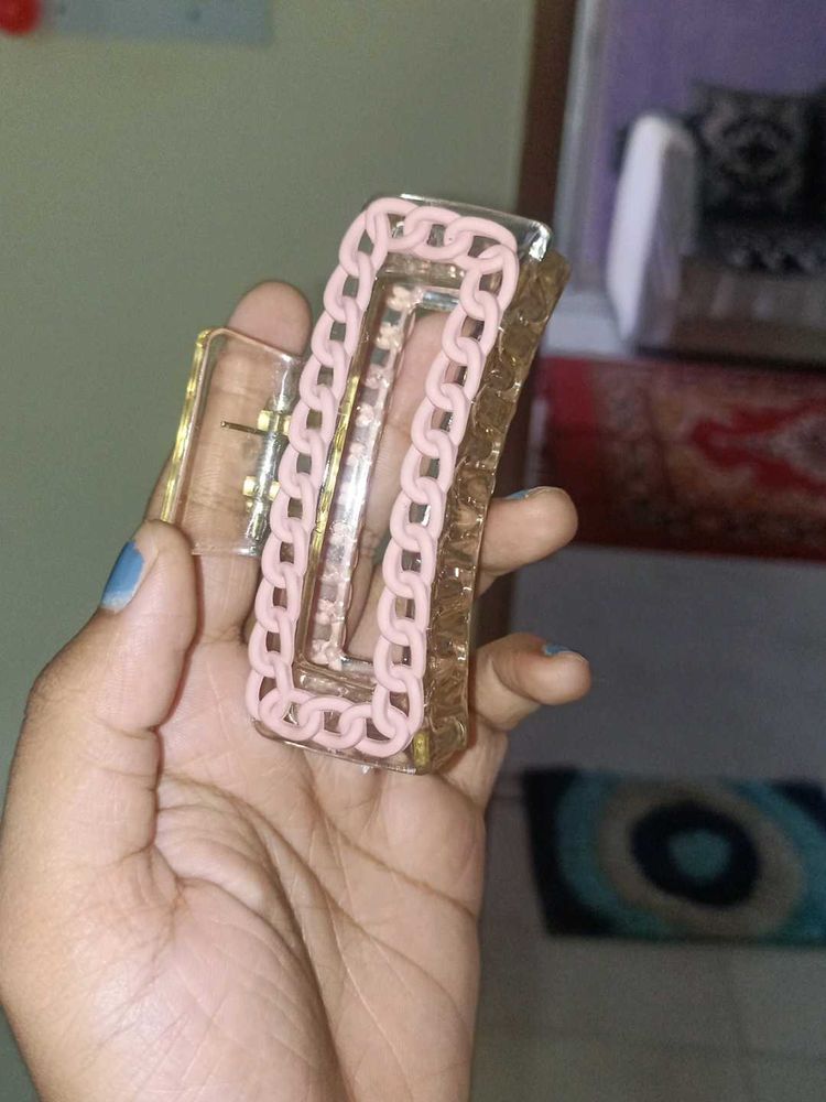 Stylish Pink Chain Hair Claw Clip