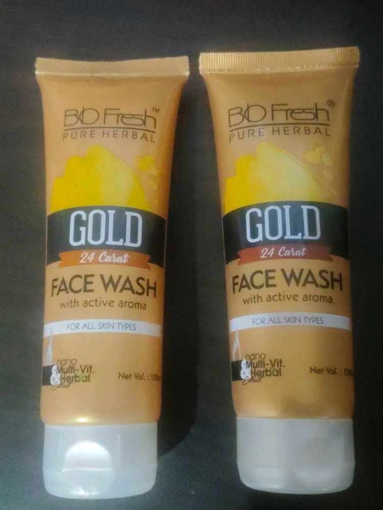 Bio Fresh Gold Face Wash 2 Packs + Freebiee