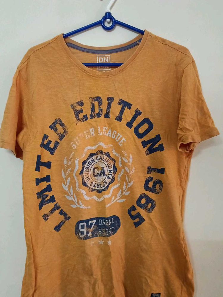 Orange Graphic Print T-Shirt
