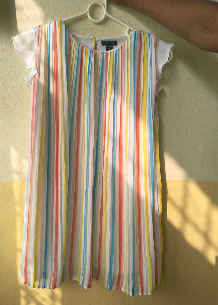 Tommy Hilfiger Striped Pleated Dress