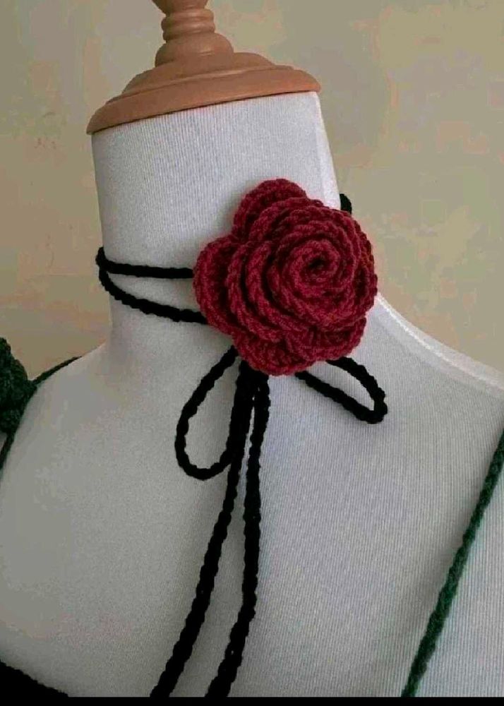 Handmade Rose Choker Necklace