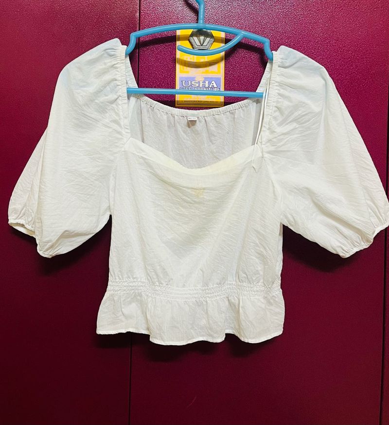 White Puff Sleeve Tops