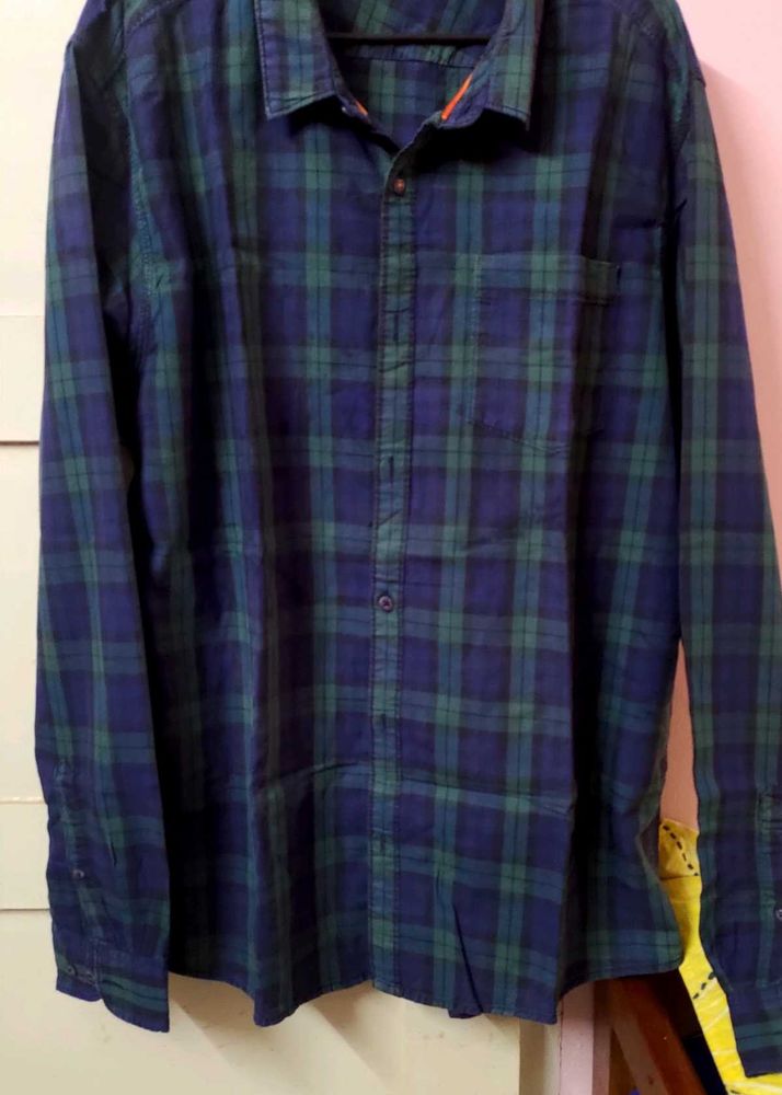 People Brand Plaid Flannel Shirt 44 Regula