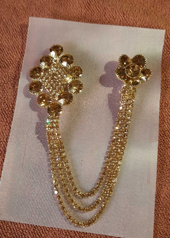 Gold Floral Chain Brooch