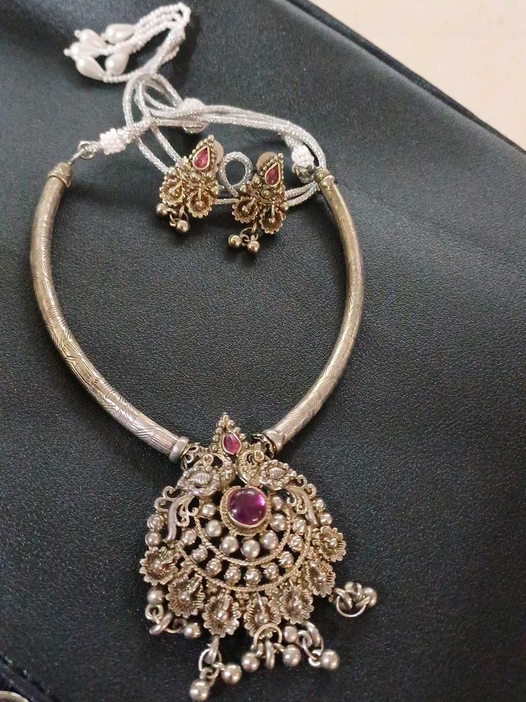 Designer Oxidized Necklace &amp; Earrings Set
