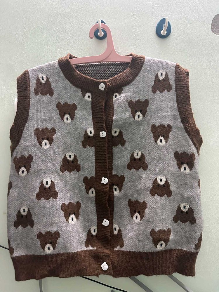 Cute Bear Knit Vest